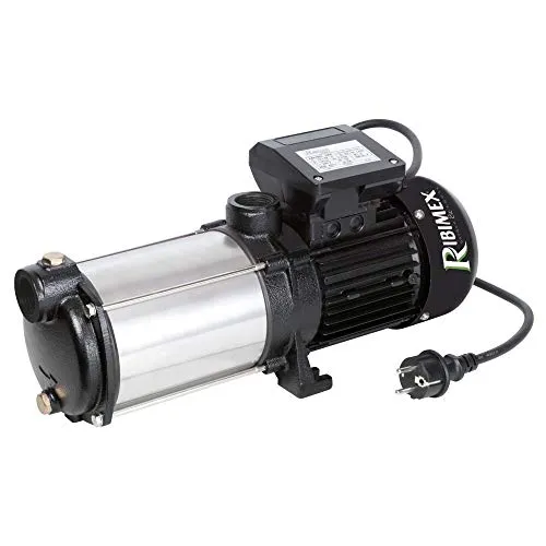 Ribimex PRMCA5PRO Oberflächenpumpe Pro - Oberflächenpumpe mit 5 Turbinen, 1450 W Leistung und geräuschlosem Betrieb, ideal für Gartenbewässerung und effiziente Wasserförderung.