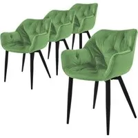 ML-Design Esszimmerstühle 4er Set Salbei - Stilvolle Esszimmerstühle aus dickem Samtstoff mit ergonomischem Design und stabilen Metallbeinen, ideal für höchsten Komfort in jedem Wohnbereich.