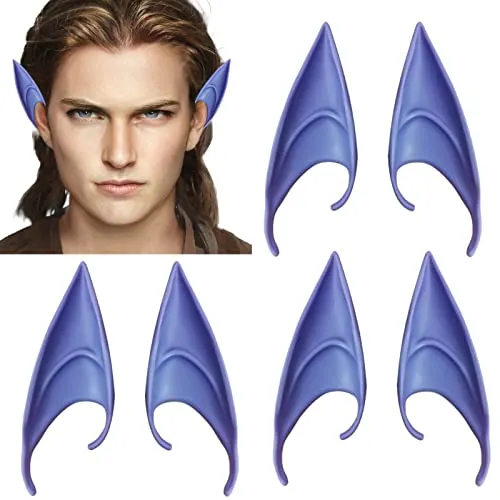 CLDURHGE 3 Paar Avantar Kostüm Elf Ears Cosplay Avantar Ohren 12cm Elfenohren Zubehör Halloween Partydekorationen Zubehör Karnevalskostüm -Lila