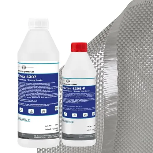 Epoxidharz Set 750g mit 1m² Glasfilamentgewebe - Epoxidkleber Set für vielseitige Reparaturen mit hoher Klebkraft, ideal für Modellbau, Terrarien und mehr. Inklusive hochwertigem Glasfilamentgewebe für optimale Laminierung.