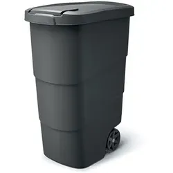 Fortena Mülleimer 90L mit Rädern und Deckel in schwarz von Fortena