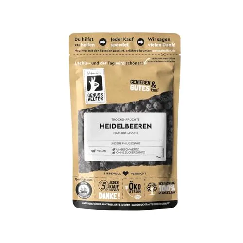 Bremer Gewürzhandel Heidelbeeren, getrocknet, ganz, getrocknete Blaubeeren ohne Zuckerzusatz & ungeschwefelt, 100g