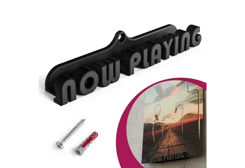 Mobilefox Wanddekoobjekt Schallplatten Wandhalterung NOW PLAYING für LP Disc Vinyl