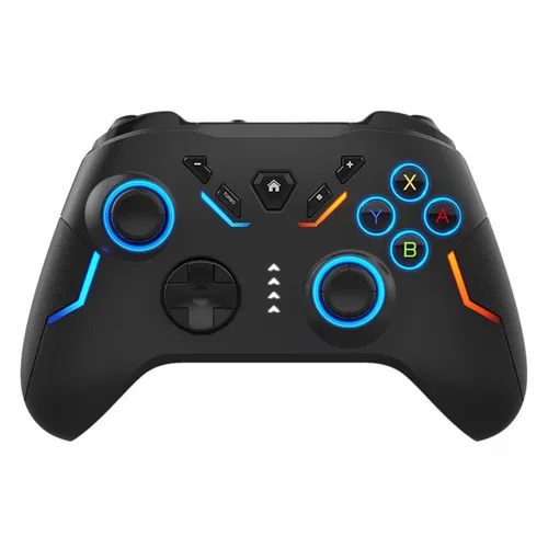 Wireless Gaming Controller mit RGB-Beleuchtung und 6 Achsen - Ergonomischer Controller für PC, Android und Nintendo Switch. Mit 6 Achsen Bewegungssensor, Turbo-Funktion und RGB-Beleuchtung für ein verbessertes Gaming-Erlebnis.