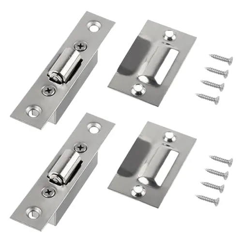 Stück Edelstahl Kugelschnäpper, Verdeckte Türschnapper Haustür Verstellbarer Frühling Rollen Schnäpper 20mm mit Schrauben für Türen von Küchen Schlafzimmern Badezimmern 2