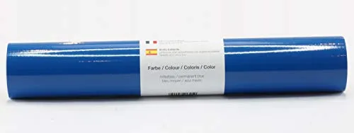 Selbstklebende Plotterfolie Vinylfolie 30,5 cm x 3 m glänzend 39 Farben zur Auswahl, Farbe:160 Mittelblau