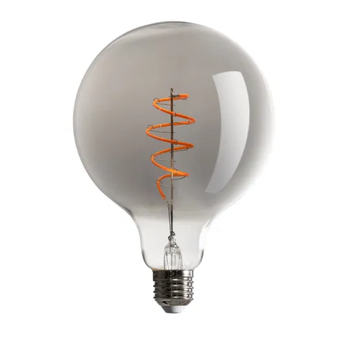LED Spiral Filament G125 Globe 5W E27 Rauchglas extra warmweiß 1800K DIMMBAR