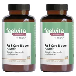 Genius Feelvita Nutrition Fat & Carb Blocker Kapseln – 4-Monatsvorrat (240 Kapseln) - Praktische Kapseln zur Unterstützung einer bewussten Ernährung. Ideal für den Alltag, einfach zu integrieren und mit geprüften Inhaltsstoffen. Enthält 240 Kapseln für eine regelmäßige Einnahme.