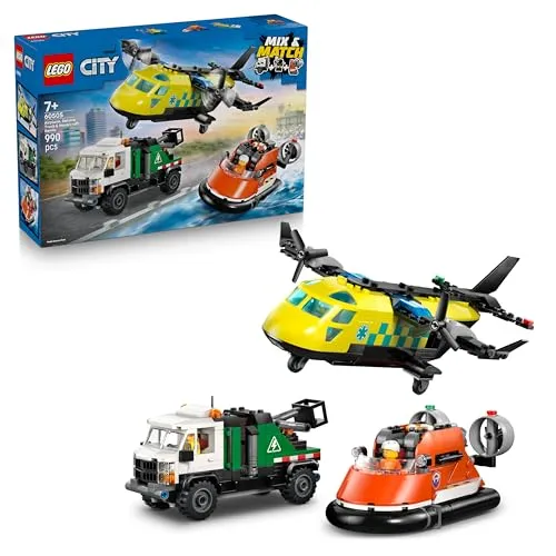 LEGO® City 60505 Kombinationsset mit Flugzeug, Wartungsfahrzeug und Luftkissenbo