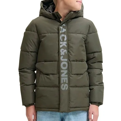 Jack & Jones Speed Jacke Jungen - Dunkelgrün, Größe 140 - Funktionsjacke für Jungen mit leichter Daunenpolsterung, ideal für die Übergangszeit. Bequeme Passform und praktische Taschen sorgen für Komfort und Stil.