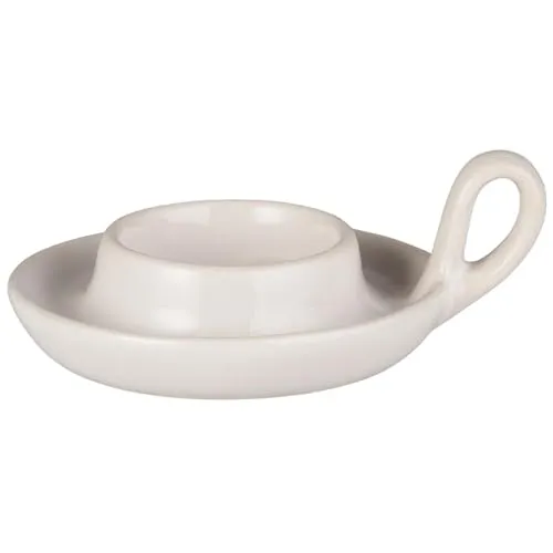 IB Laursen Kerzenhalter KAMMERLEUCHTE Weiß Keramik mit Henkel Kerzenständer