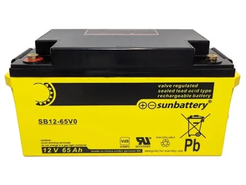 Sunbattery SUN Battery SB12-65V0 12V 65Ah Blei Akku AGM mit VdS