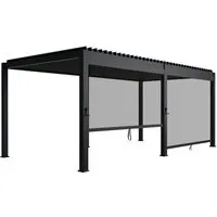 Juskys® Lamellendach Tahiti 3x5,9 m mit 2 Seitenwänden - Elegante Terrassenüberdachung in Anthrazit für modernen Sonnenschutz; stabil, wetterfest und einfach aufbaubar; flexibel einstellbare Lamellen für optimalen Licht- und Schattenfluss.