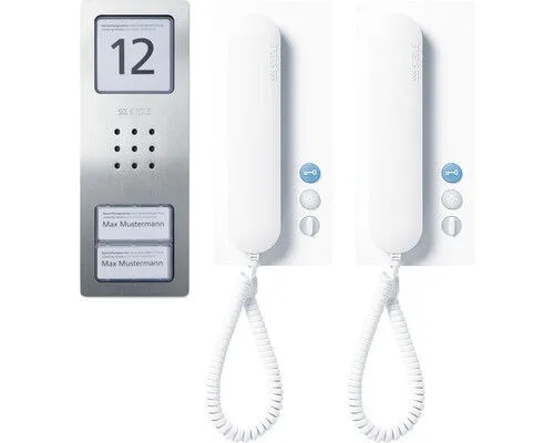 Siedle SET CA 812-2 E W - Audio-Set Compact Edelstahl, 2 Ruftasten mit Rufen, Sprechen und Türöffnen Funktionen