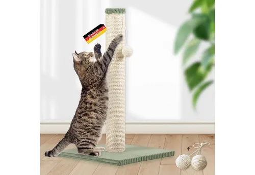 Rohrschneider Kratzbaum L mit Spielkugel und Cordüberzug - Stylischer Kratzbaum L mit stabiler Bodenplatte und Spielkugel. Ideal für Katzen zum Kratzen, Klettern und Spielen. Hergestellt in Europa mit hochwertigem Cordüberzug – ein Blickfang in jedem Zuhause!