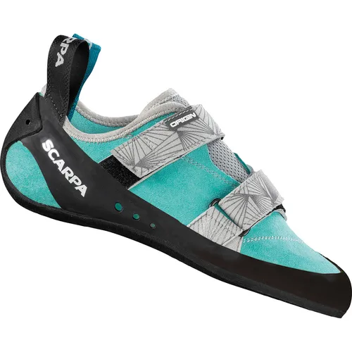 Scarpa Women's Origin Kletterschuhe 42 | EU 42 türkis/grau - Damen-Kletterschuhe in Türkis/Grau, wiederbesohlbar und ideal für Indoorklettern. Entdecken Sie die Vielseitigkeit und Zuverlässigkeit dieser Kletterschuhe!