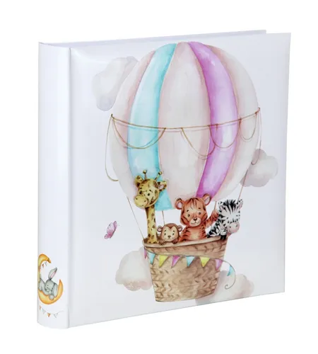 Zoo on Ballon Fotoalbum 30x30 cm 100 weiße Seiten Baby Kinder Foto Album Fotobuc
