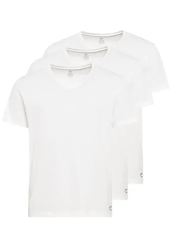 camel active Herren Unterziehshirt | V-Neck Unterhemden im 3-er Pack | weiß und schwarz | hochwertiger Baumwollmix mit Elasthan Creme menswear-3XL