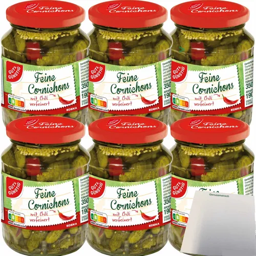 Gut&Günstig Cornichons mit Chili verfeinert 6x190g ATG usy Block