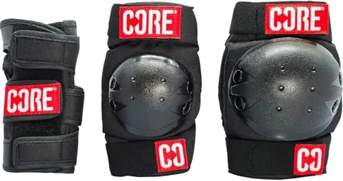 CORE 6-in-1 Schützende Knieschoner-Set, Skate-Schutzausrüstung mit Ellenbogen-Knie-Handgelenkschützern, Skate-Pads für Kinder, Jugendliche, Erwachsene, für Skateboarden, Roller, Radfahren, Skaten (S)