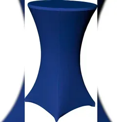 EXKLUSIV HEIMTEXTIL Stehtischhusse Stretch für Bistrotisch mit 4 Fußlaschen elastisch Ø 60-65x110-120 cm Blau
