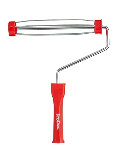 ProDec 225 mm x 38 mm Kunststoffgriff in Handwerksqualität, professioneller Farbrollenrahmen mit rutschfestem 5-Draht-Käfig und schraubbarem Griff für Verlängerungsstange