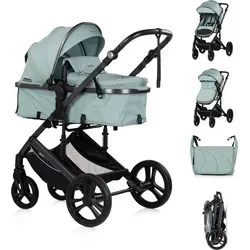 Chipolino 2 in 1 Amore Kinderwagen mit Zubehör in grün von Chipolino