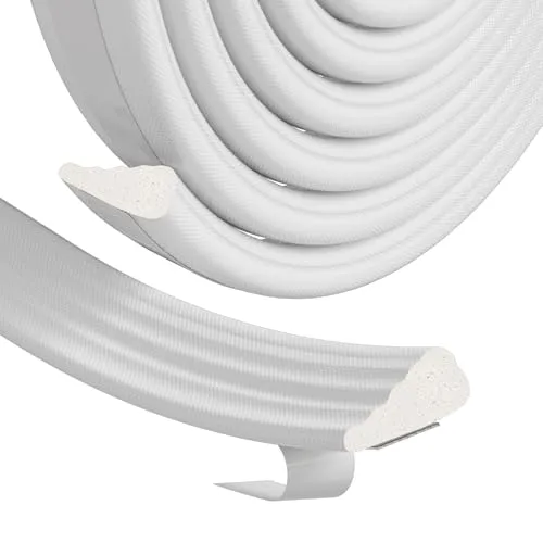 Türdichtung Fensterdichtung Dichtungsband Schaumstoff Selbstklebend,Tür Fenster Dichtung Dichtungsband,Haustür Türrahmen Dichtung,Door Seal,Zugluftstopper Dichtband Fenster (Weiß,5M)