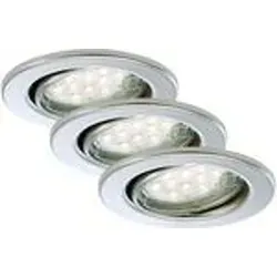 3er Set LED Einbauleuchte, Ø 8,6 cm, 3 W, Chrom, Briloner Leuchten - Grau