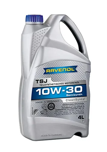 RAVENOL TSJ SAE 10W-30 - Hochleistungs-Motorenöl - Motoröle, teilsynthetisches Hochleistungs-Leichtlauf-Motorenöl mit CleanSynto Technologie, minimiert Reibung und Kraftstoffverbrauch, ideal für Benzin- und Dieselmotoren.