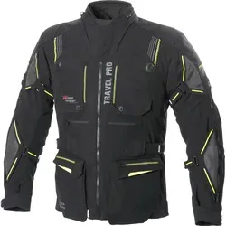 Büse Travel Pro Textiljacke schwarz / gelb Herren 50 - Motorradjacke mit herausnehmbarer HUMAX-Klimamembran, wind- und wasserdicht, sowie optimaler Belüftung für höchsten Tragekomfort und Sicherheit durch SAS-TEC-Protektoren.