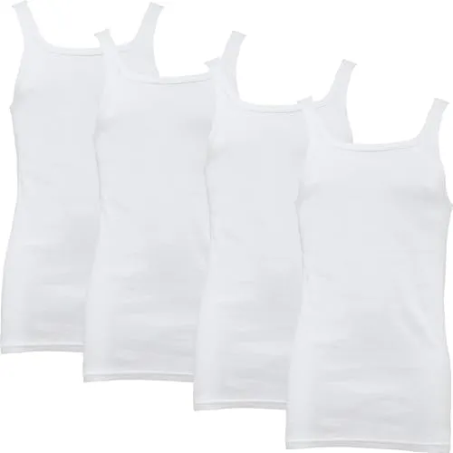 Erwin Müller Herren-Unterhemd 4er-Pack Feinripp weiß Größe 6 - Kochfeste Herren-Unterhemden im Uni Design, aus 100% Baumwolle. Ideal für den täglichen Komfort, pflegeleicht und strapazierfähig.