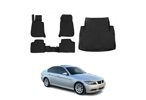 Produktbild OMAC Auto-Fußmatten Kofferraumwanne Set für BMW 3er E90