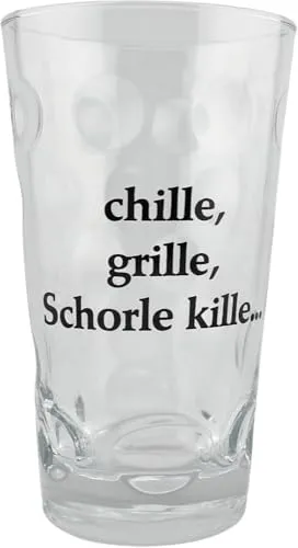 Chille, Grille, Schorle kille... Dubbeglas 0,5 L - Pfalz Schorleglas