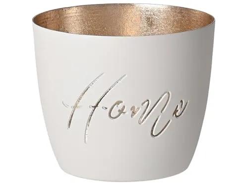 Giftcompany Madras Windlicht M Home weiß/Gold 8,5cm in gold von GIFTCOMPANY