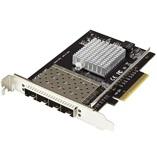 StarTech.com Quad-Port SFP+ Server Netzwerkkarte - Transceiver & Adapter mit 10 Gigabit Ethernet und Intel XL710 Chip für blitzschnelle Datenübertragung von bis zu 20 Gbps. Ideal für Server und Netzwerk-Optimierung.