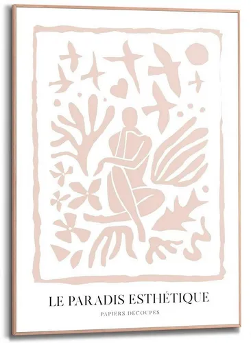 REINDERS Gerahmtes Bild, Le Paradis Esthétique, Wohnzimmer, Bilder, Wanddeko, Room Decor, MDF, Beige, 70x50cm