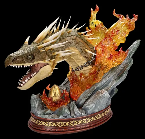 Büste Harry Potter - Hungarian Horntail Drache - Sammler Geschenk - Sammlerstück aus der Harry Potter Reihe: Detailreiche Dekofigur des Hungarian Horntail Drachen, ideal für Fans und Liebhaber von Fantasy. Höhe: 29 cm, Material: Kunststein.