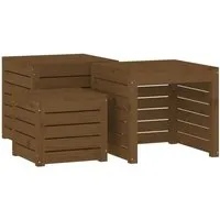 vidaXL 3-tlg. Gartenbox-Set aus massivem Kiefernholz - Gartenboxen-Set mit reichlich Stauraum für Kissen und Gartenzubehör, robust und vielseitig einsetzbar als Truhen oder Sitzgelegenheiten.