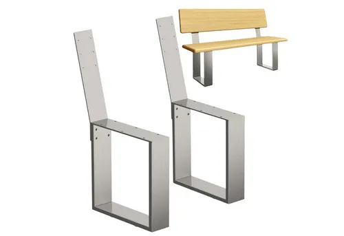 Produktbild DanDiBo Edelstahl Sitzbank 2er Set mit Lehne
