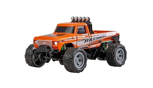 Amewi RC-Monstertruck Die Cast 1:64 RTR orange, Fernsteuerung im Kartenformat