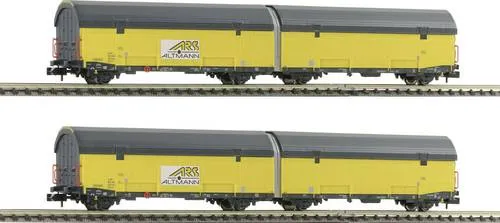 Fleischmann 6660112 N 2er-Set 2: Autotransport der ARS Altmann - Modelleisenbahn Wagenset mit zwei geschlossenen, doppelstöckigen Güterwagen für den Autotransport, ideal für detailgetreue Modelllandschaften.