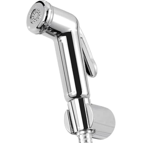 Schläfer 8112 - Bidet Handbrause Toilette - Set - Abs- Bidet Sprayer Shattaf - Waschbecken - Handbrause WC - Spray Handbrause - Chrom glänzend - Inkl Wandhalterung