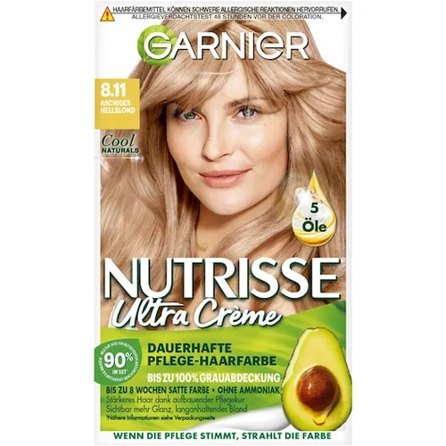 GARNIER Haarfarben NutrisseUltra Creme Dauerhafte Pflege-Haarfarbe 8.11 Aschiges Hellblond 1 Stk. (4,99 € / 1 Stk.)