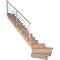 Produktbild Treppe Lindos Eiche Gewendelt L Setzstufen 100 cm Design-Geländer-Edelstahl FSC®
