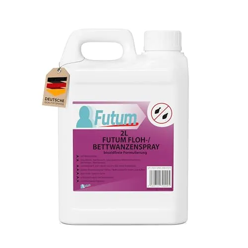 FUTUM Insektenspray - Effektives Anti-Bettwanzen-Spray, 2 l - Insektizid auf Wasserbasis, geruchsarm und biozidfrei. Hochwirksam gegen Bettwanzen und Flöhe, ideal für Innen- und Außenbereiche.