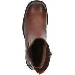 CAPRICE Damen Stiefeletten mit Absatz Blockabsatz Elegant, Braun (Cognac Nappa), 41 EU - Wanderschuhe mit innovativem Memory-Schaumstoff-Fußbett für optimalen Komfort und Gelenkschutz – ideal für stilvolle Herbstspaziergänge.