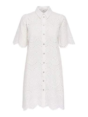 Kleid mit Lochprint Valais Weiß M in weiß von ONLY