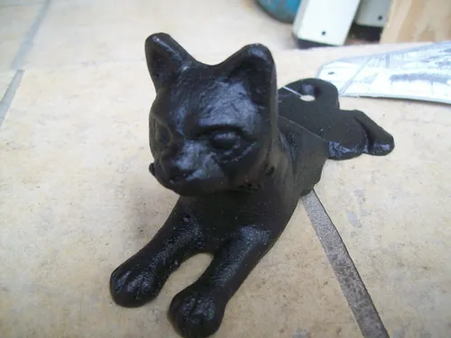 Katze Türstopper Gusseisen Garten Figur Eisen 16 cm esschert Design Türkeil 1