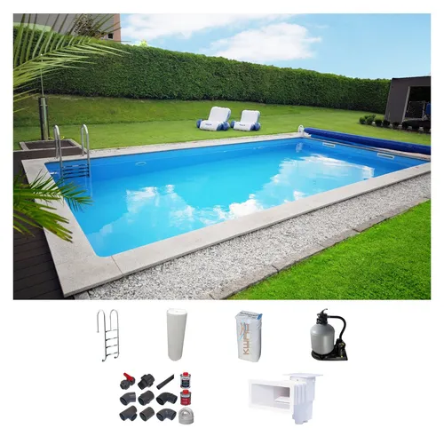 KWAD Rechteckpool mit Edelstahlleiter